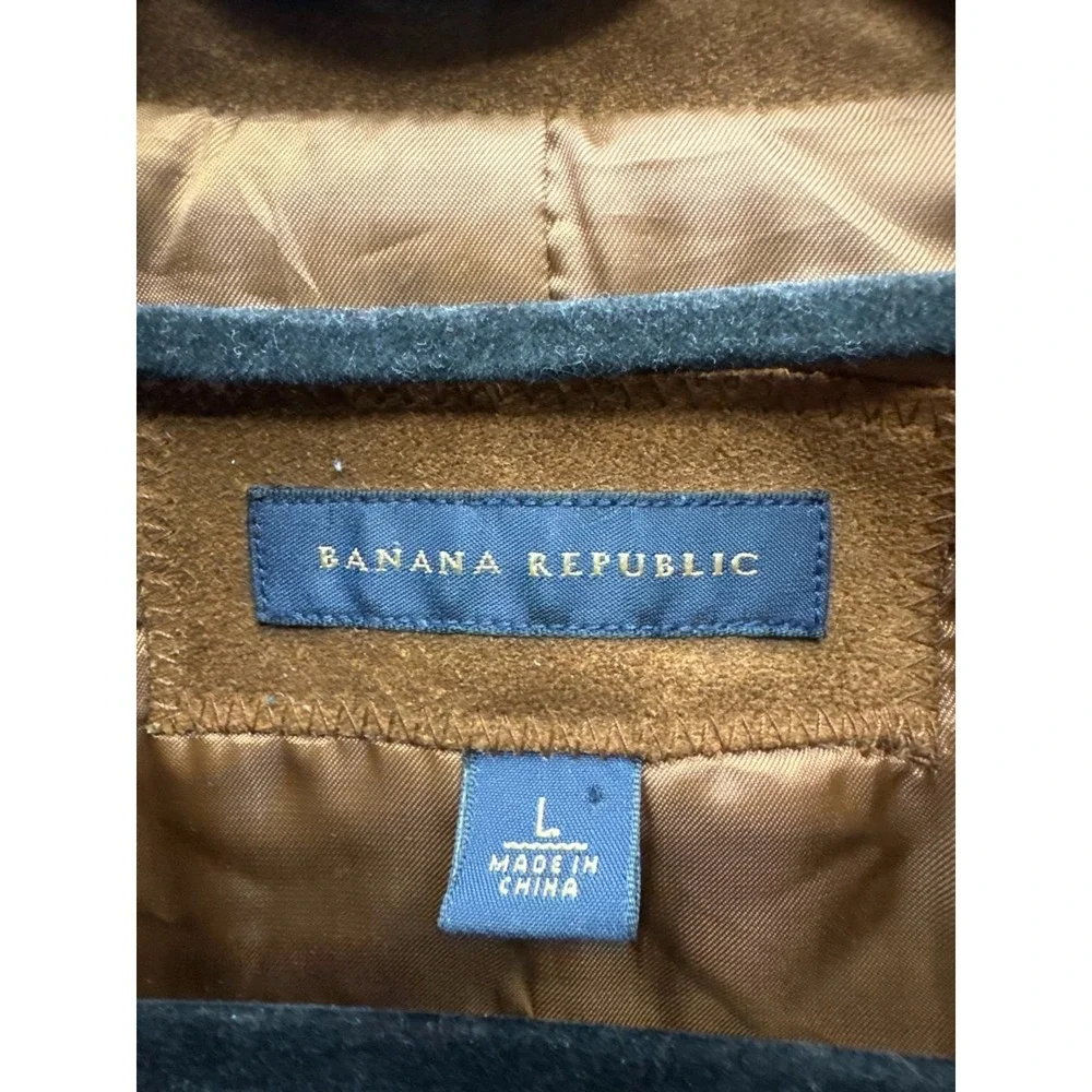 Vintage Banana Republic Genuine Suede Leather Full-Zip Jacket Brown Mens Size L